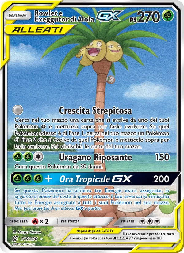 Rowlet e Exeggutor di Alola GX (Sintonia Mentale #215/236)