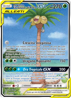 Rowlet e Exeggutor di Alola GX (Sintonia Mentale #215/236)
