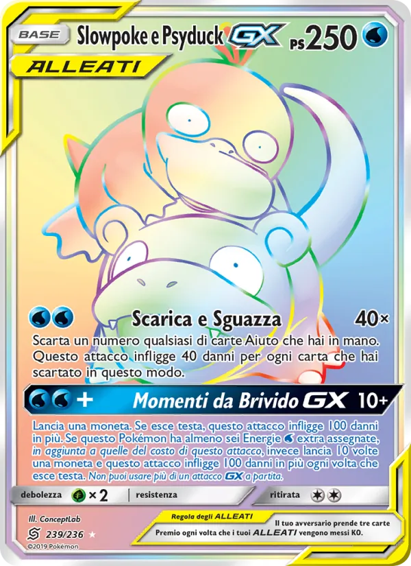 Slowpoke e Psyduck GX (Sintonia Mentale #239/236)
