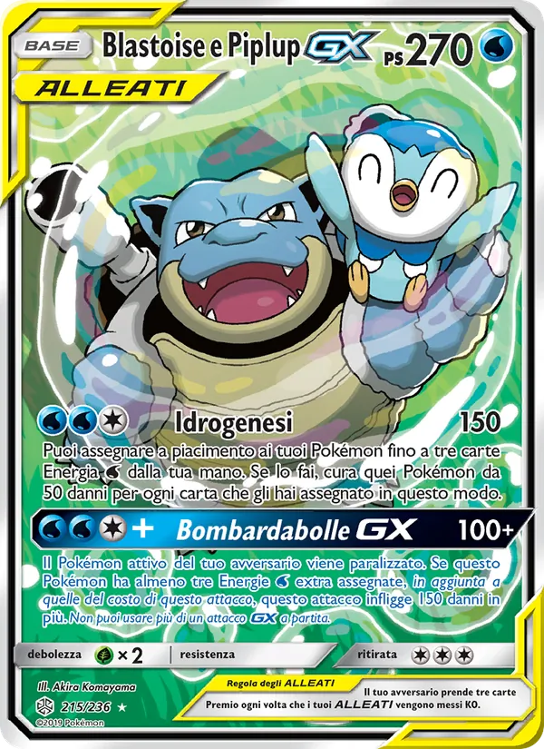 Blastoise e Piplup GX (Eclissi Cosmica #215/236)