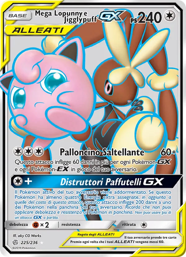 Mega Lopunny e Jigglypuff GX (Eclissi Cosmica #225/236)