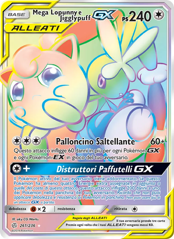 Mega Lopunny e Jigglypuff GX (Cosmic Eclipse #261/236)