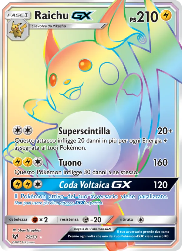 Raichu GX (Leggende Iridescenti #75/73)