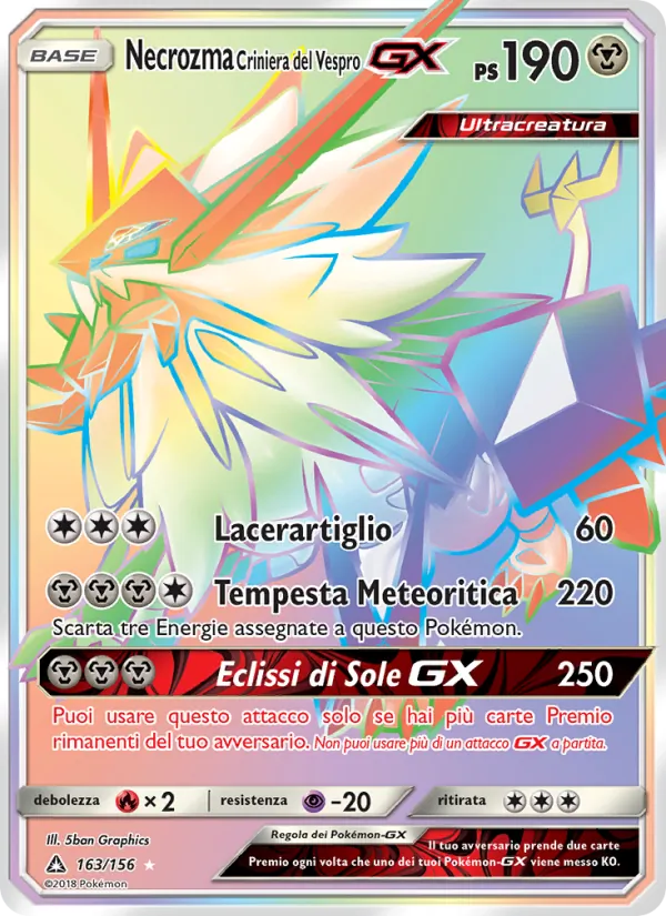 Necrozma Criniera del Vespro GX (Ultraprisma #163/156)