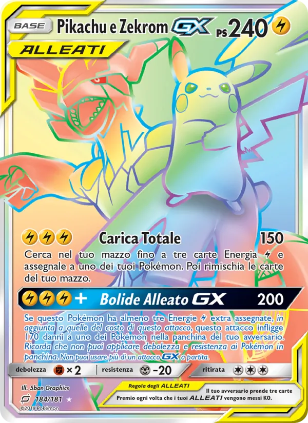 Pikachu e Zekrom GX (Gioco di Squadra #184/181)