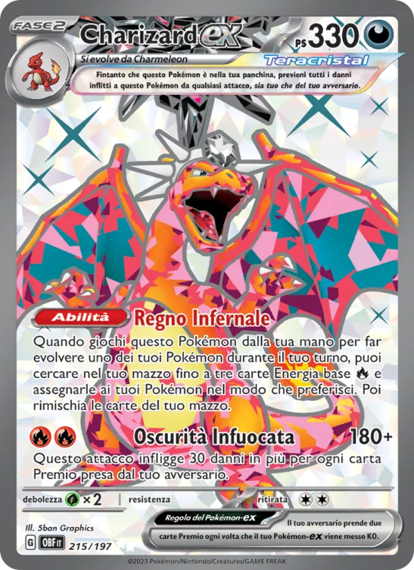 Charizard-ex (Ossidiana Infuocata #215/197)