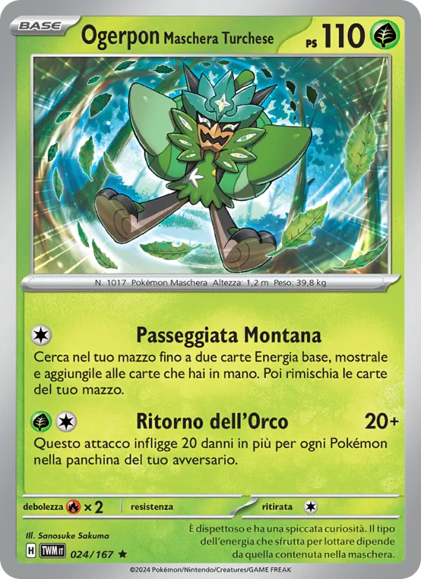 Ogerpon Maschera Turchese (Crepuscolo Mascherato #024/167)