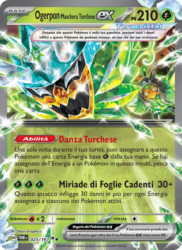 Ogerpon Maschera Turchese-ex (Crepuscolo Mascherato #025/167)