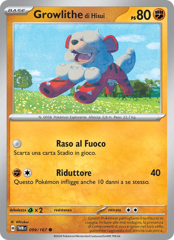 Growlithe di Hisui (Crepuscolo Mascherato #099/167)