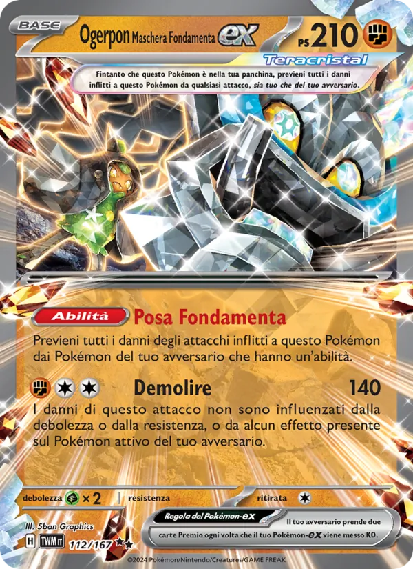 Ogerpon Maschera Fondamenta-ex (Crepuscolo Mascherato #112/167)