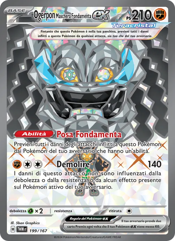Ogerpon Maschera Fondamenta-ex (Crepuscolo Mascherato #199/167)