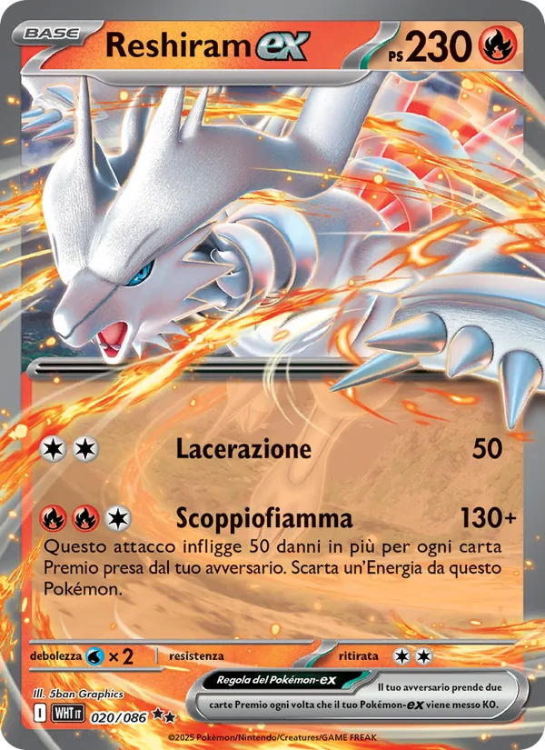 Reshiram-ex (Fuoco Bianco #020/86)