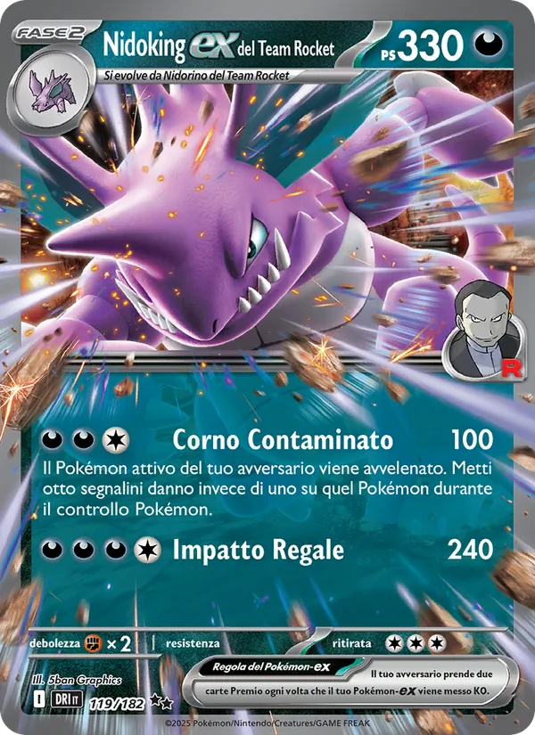 Nidoking-ex del Team Rocket (Rivali Predestinati #119/182)