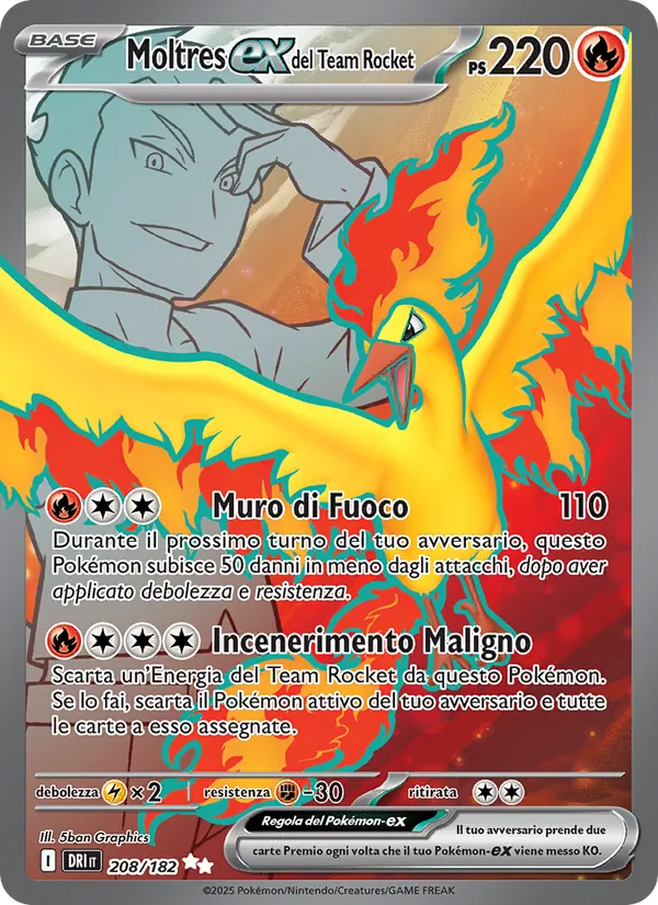 Moltres-ex del Team Rocket (Destined Rivals #208/182)