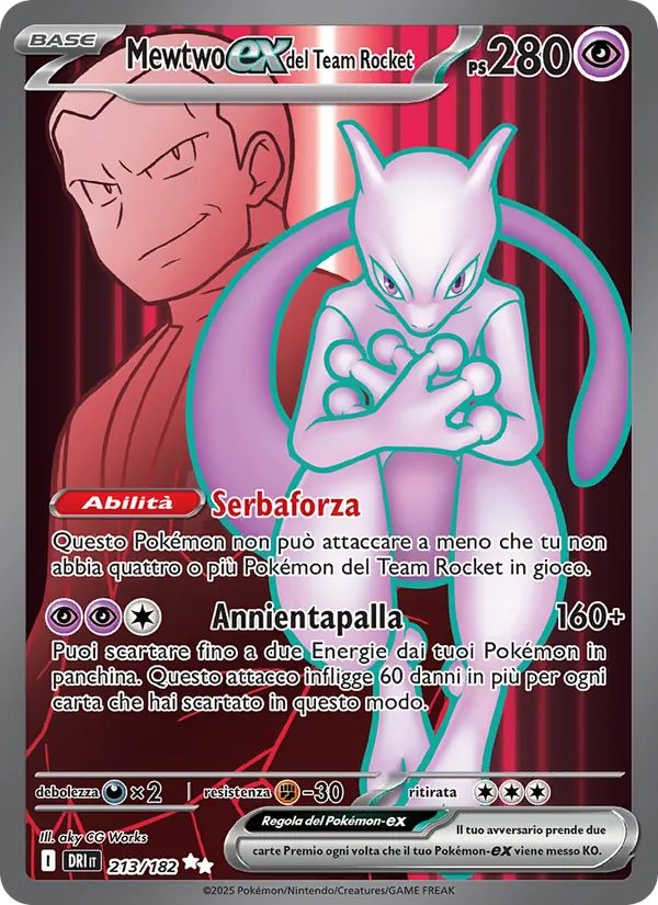 Mewtwo-ex del Team Rocket (Destined Rivals #213/182)