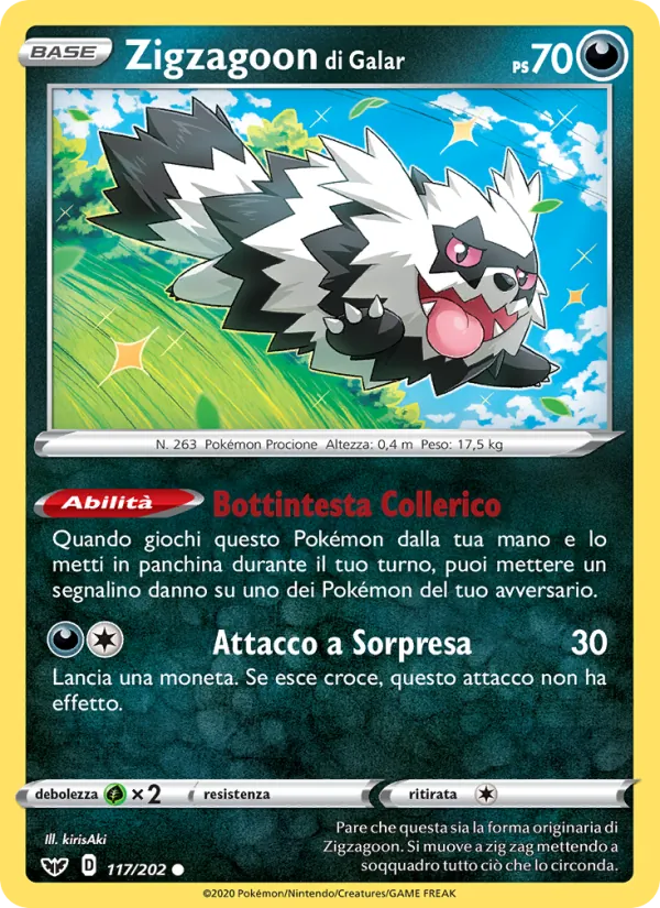 Zigzagoon di Galar (Sword & Shield #117/202)