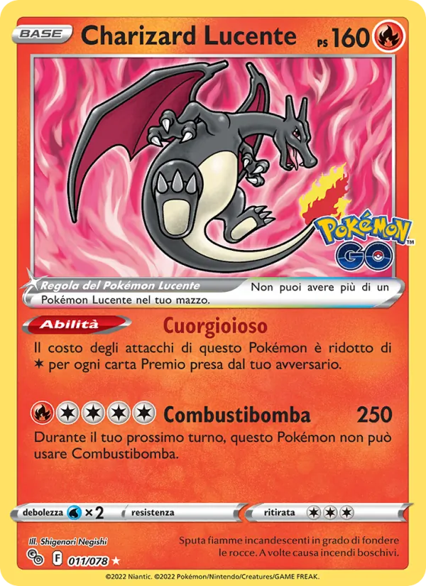 Charizard Lucente (Pokémon GO #011/78)