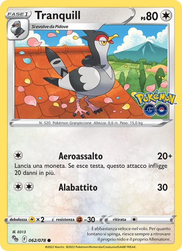 Tranquill (Pokémon GO #062/78)