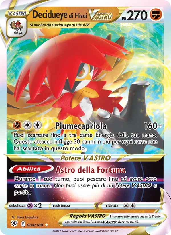 Decidueye di Hisui V ASTRO (Lucentezza Siderale #084/189)