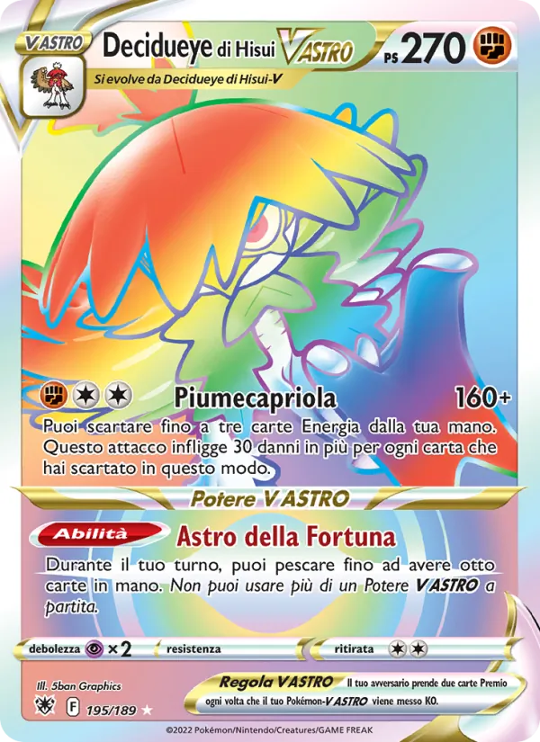 Decidueye di Hisui V ASTRO (Lucentezza Siderale #195/189)