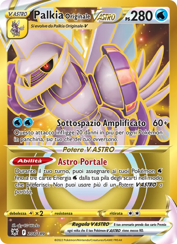 Palkia Originale V ASTRO (Lucentezza Siderale #208/189)