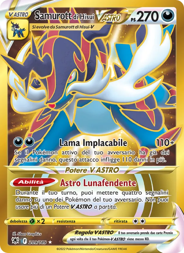Samurott di Hisui V ASTRO (Lucentezza Siderale #209/189)