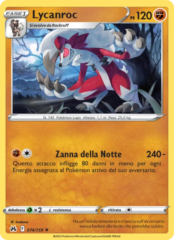Lycanroc (Crown Zenith #074/159)