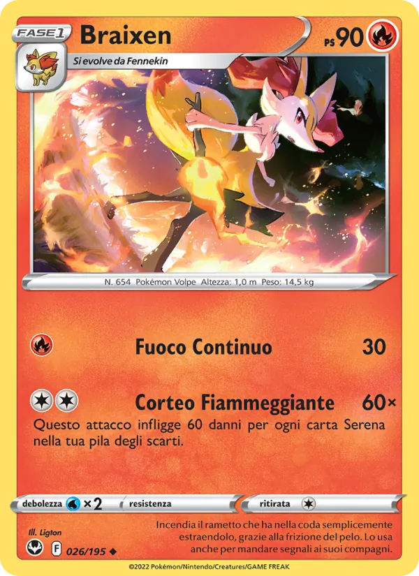 Braixen (Tempesta Argentata #026/195)