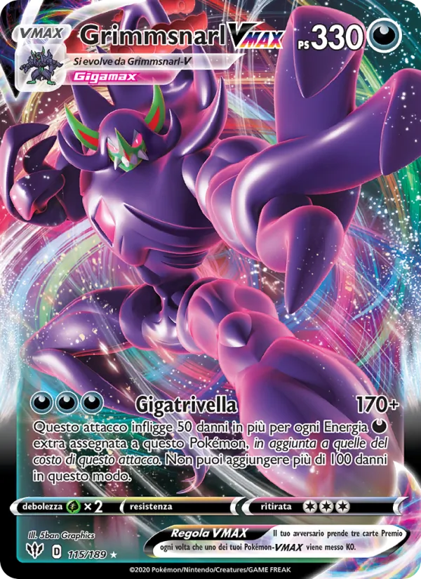 Grimmsnarl VMAX (Fiamme Oscure #115/189)