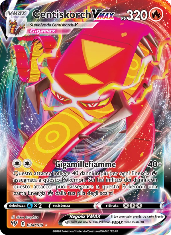 Centiskorch VMAX (Fiamme Oscure #34/189)