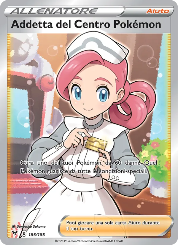 Addetta del Centro Pokémon (Voltaggio Sfolgorante #185/185)