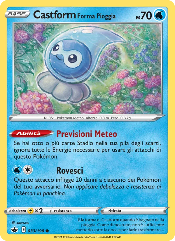 Castform Forma Pioggia (Chilling Reign #33/198)