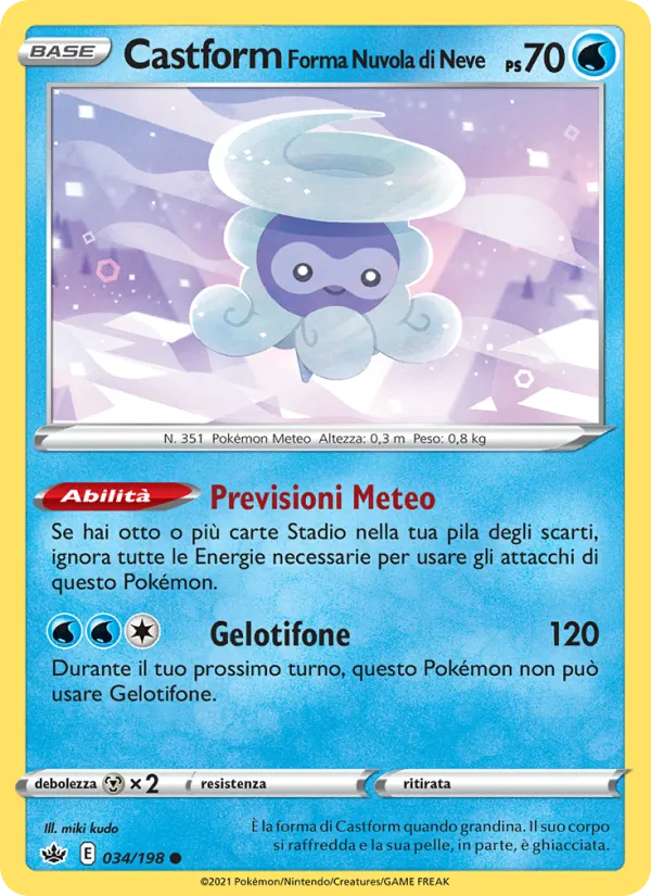 Castform Forma Nuvola di Neve (Chilling Reign #34/198)