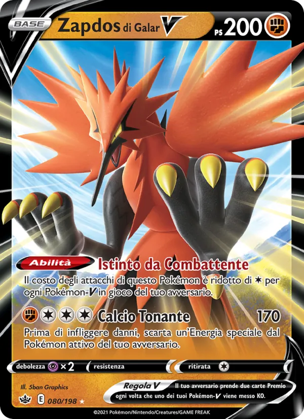 Zapdos di Galar V (Regno Glaciale #80/198)