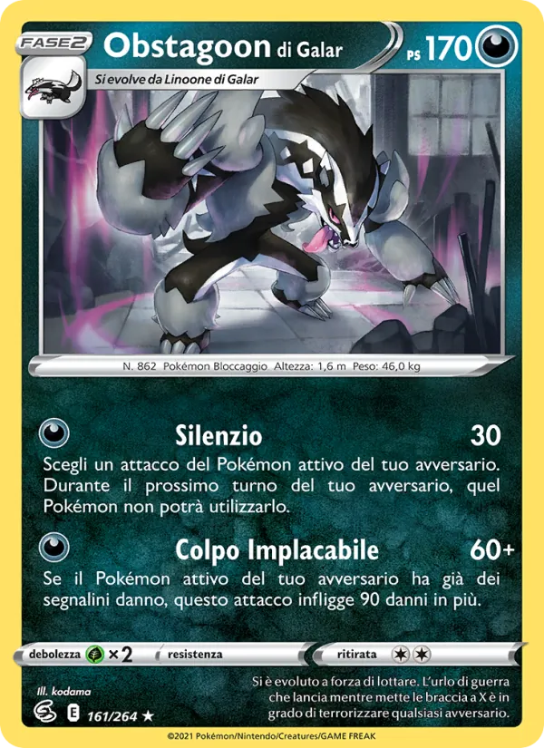 Obstagoon di Galar (Fusion Strike #161/264)