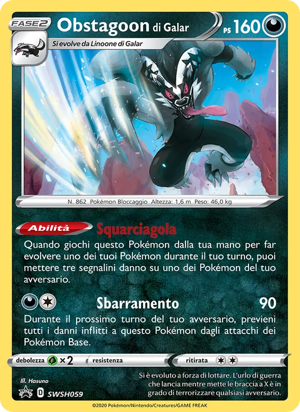 Obstagoon di Galar (SWSH Black Star Promos #SWSH059/307)