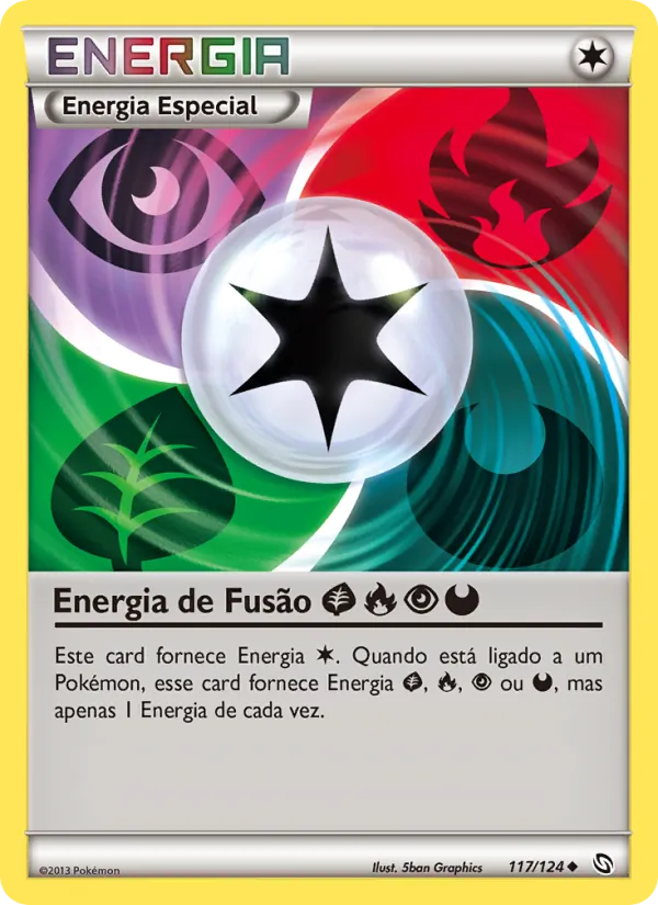 Energia de Fusão Grass Fire Psychic Darkness (Dragons Exalted #117/124)