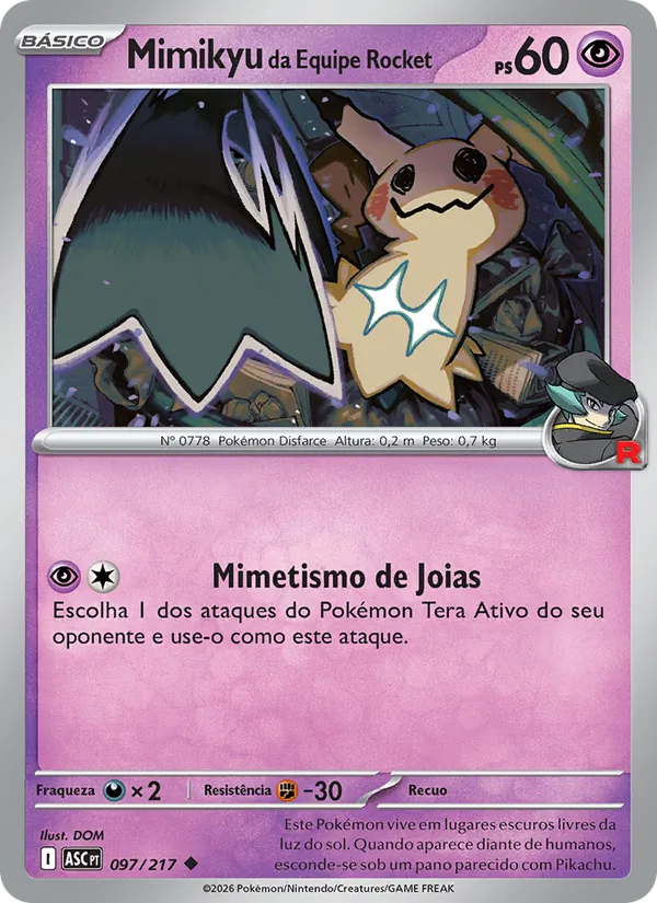 Mimikyu da Equipe Rocket (Ascended Heroes #097/217)