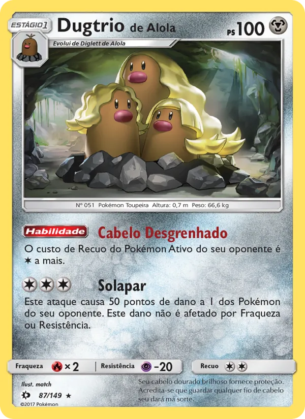 Dugtrio de Alola (Sun & Moon #87/149)