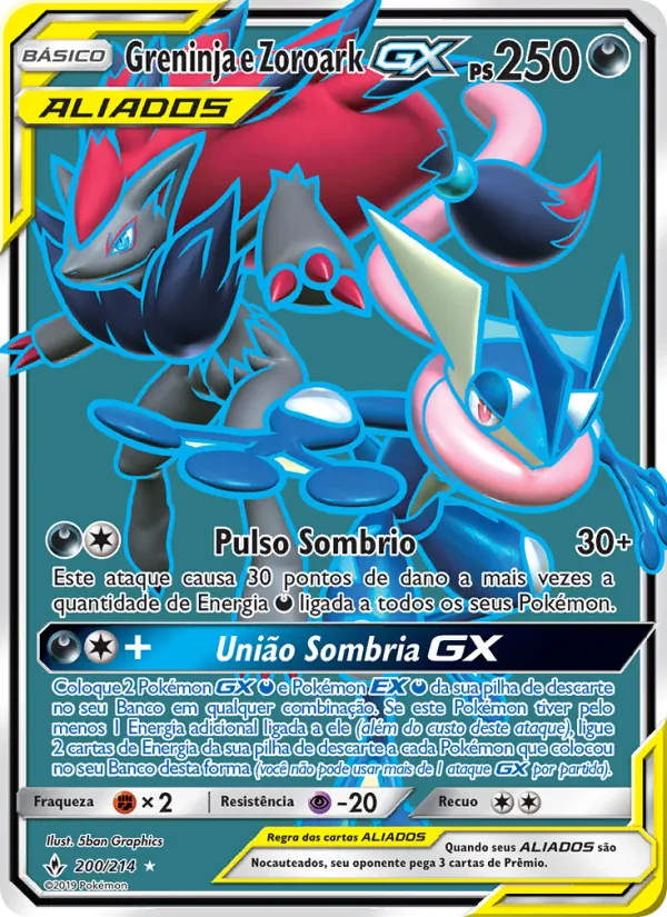 Greninja e Zoroark GX (Unbroken Bonds #200/214)