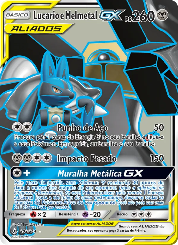 Lucario e Melmetal GX (Unbroken Bonds #203/214)