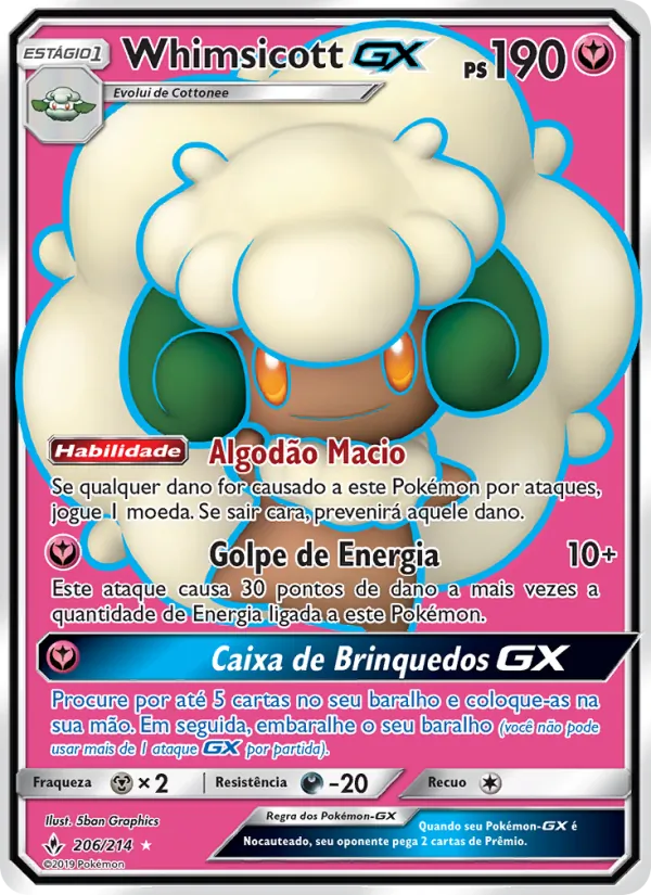 Whimsicott GX (Unbroken Bonds #206/214)