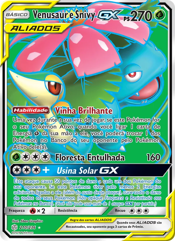 Venusaur e Snivy GX (Cosmic Eclipse #210/236)