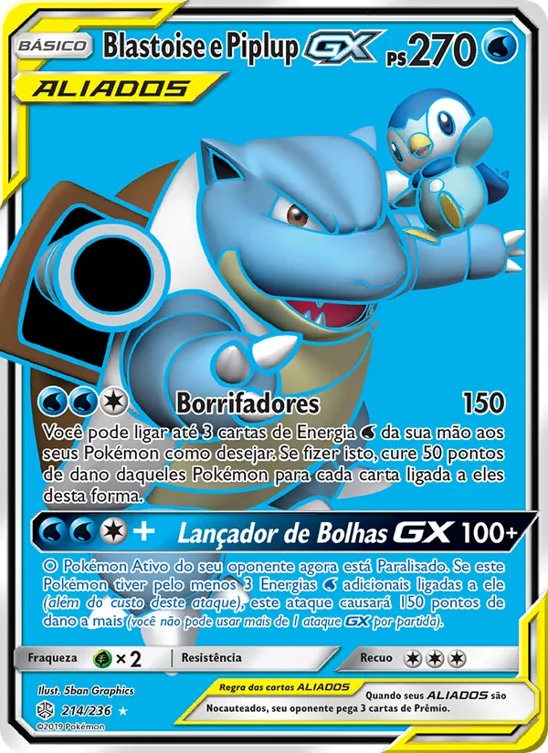Blastoise e Piplup GX (Cosmic Eclipse #214/236)