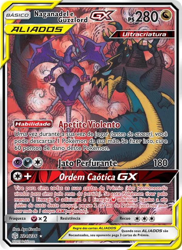 Naganadel e Guzzlord GX (Cosmic Eclipse #224/236)