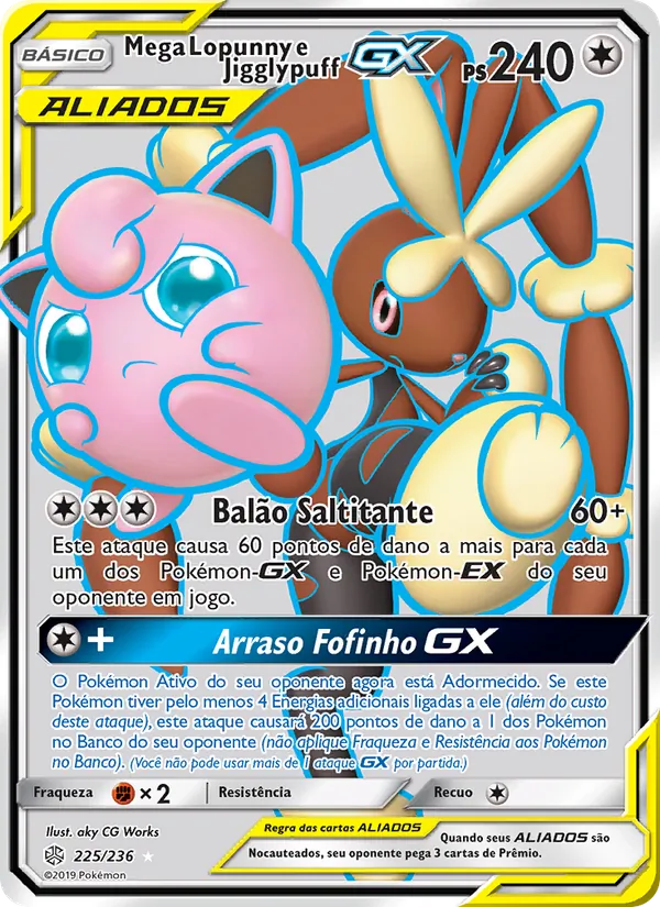 Mega Lopunny e Jigglypuff GX (Cosmic Eclipse #225/236)