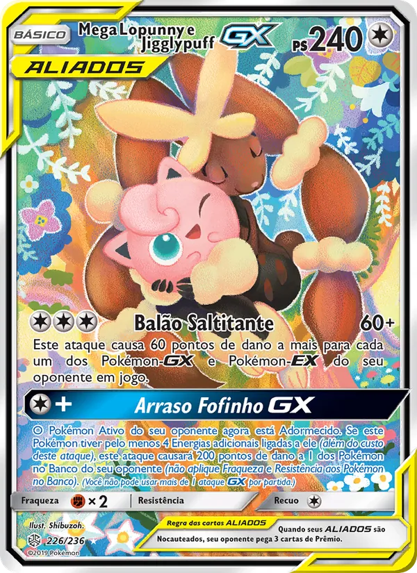 Mega Lopunny e Jigglypuff GX (Cosmic Eclipse #226/236)
