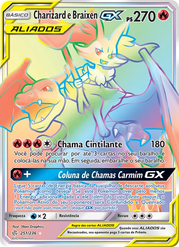 Charizard e Braixen GX (Cosmic Eclipse #251/236)