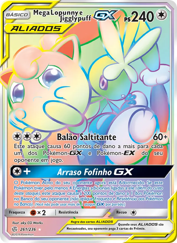 Mega Lopunny e Jigglypuff GX (Cosmic Eclipse #261/236)