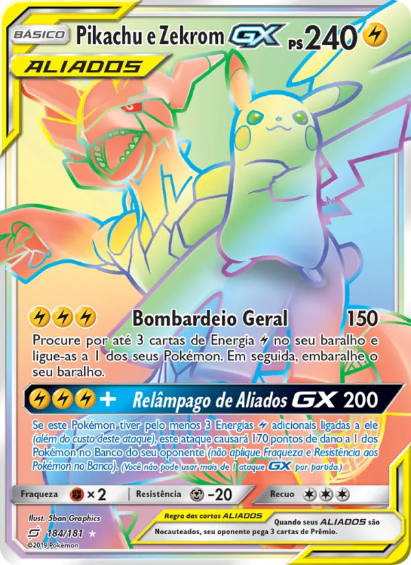 Pikachu e Zekrom GX (Team Up #184/181)